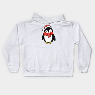 Christmas cute penguin illustration Kids Hoodie